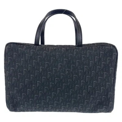 Pre-owned Dior Christian  Black Canvas Leather Handbag Vanity Bag ()