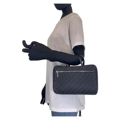 Pre-owned Dior Christian  Black Canvas Leather Handbag Vanity Bag ()