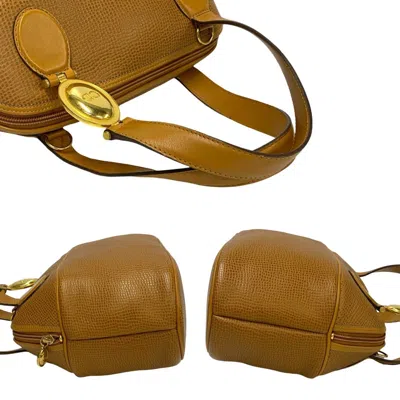 Pre-owned Dior Christian  Brown Leather Boston Bag Handbag ()