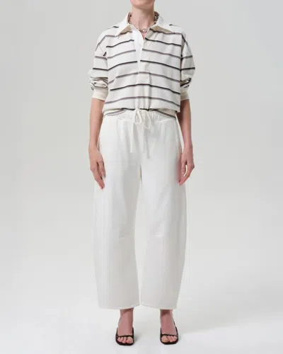Citizen Of Humanity Miro Cotton-jersey Barrel-leg Track Pants In White
