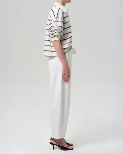 Citizen Of Humanity Miro Cotton-jersey Barrel-leg Track Pants In White