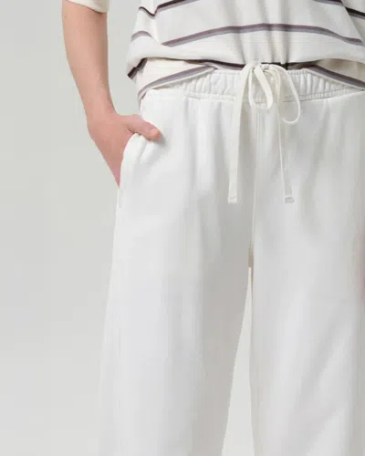 Citizen Of Humanity Miro Cotton-jersey Barrel-leg Track Pants In White