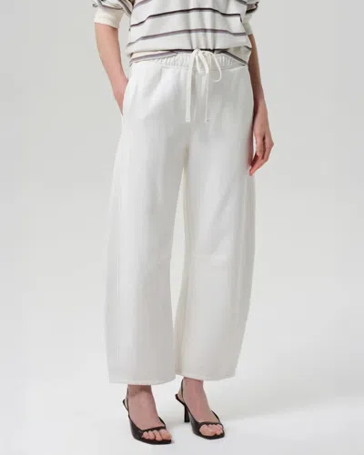 Citizen Of Humanity Miro Cotton-jersey Barrel-leg Track Pants In White