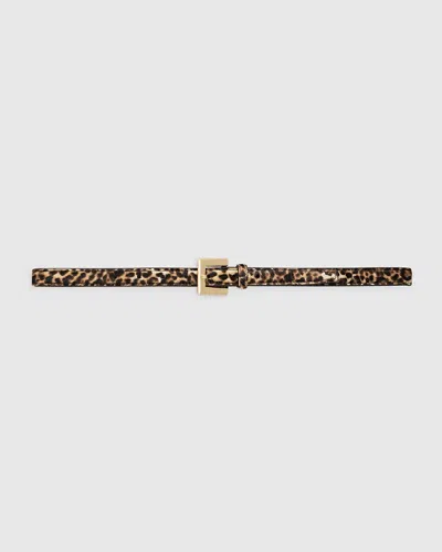 Anine Bing Nicola Belt - Leopard Calf Hair In Black