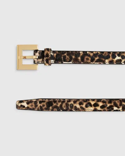 Anine Bing Nicola Belt - Leopard Calf Hair In Black