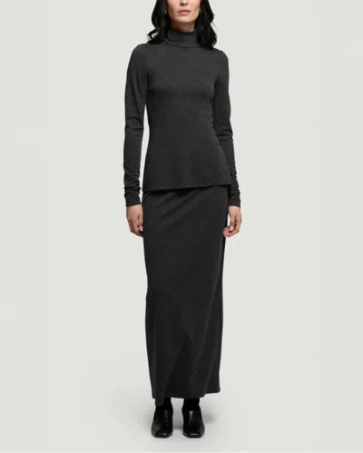 Argent Slim Turtleneck In Wool Jersey In Black