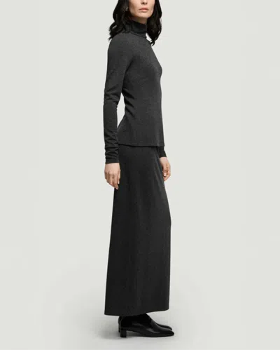 Argent Slim Turtleneck In Wool Jersey In Black