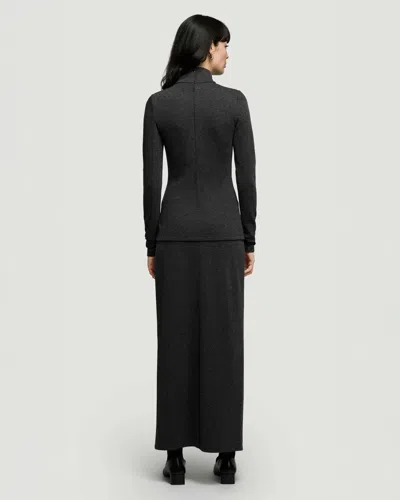 Argent Slim Turtleneck In Wool Jersey In Black