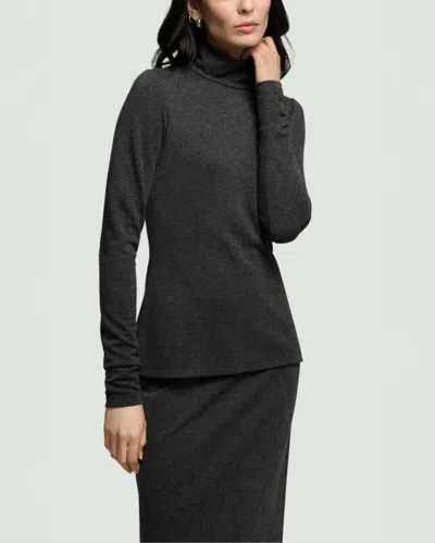 Argent Slim Turtleneck In Wool Jersey In Black