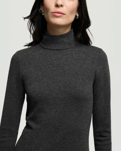 Argent Slim Turtleneck In Wool Jersey In Black