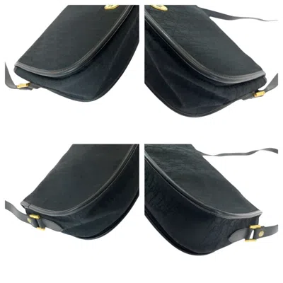 Pre-owned Dior Christian  Trotter Black Canvas Leather Pochette Shoulder Bag ()