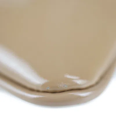 Pre-owned Christian Louboutin Beige Brown Patent Leather Clutch Bag Handbag Pouch Shoulder Bag ()