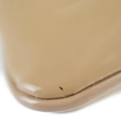 Pre-owned Christian Louboutin Beige Brown Patent Leather Clutch Bag Handbag Pouch Shoulder Bag ()