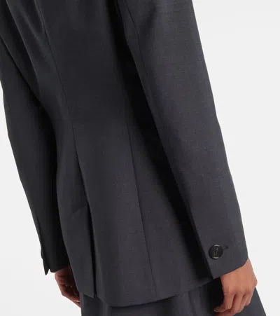 Gucci Embroidered Wool Blazer With Notched Lapels And Pockets In Black