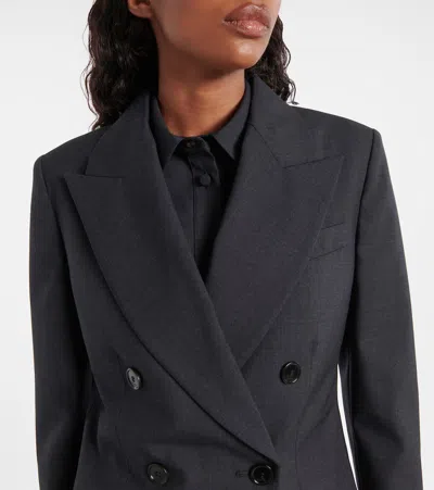 Gucci Embroidered Wool Blazer With Notched Lapels And Pockets In Black