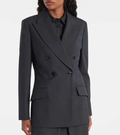 Gucci Embroidered Wool Blazer With Notched Lapels And Pockets In Black