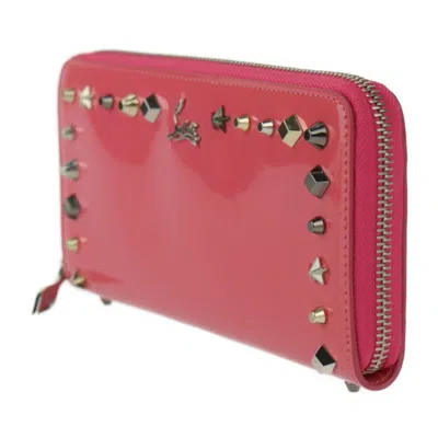 Pre-owned Christian Louboutin Pink Patent Leather Long Wallet (bi-fold) ()