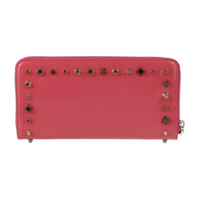 Pre-owned Christian Louboutin Pink Patent Leather Long Wallet (bi-fold) ()