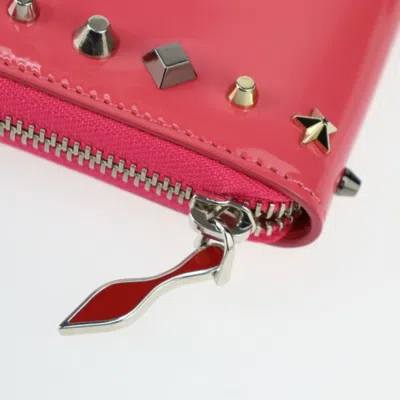 Pre-owned Christian Louboutin Pink Patent Leather Long Wallet (bi-fold) ()