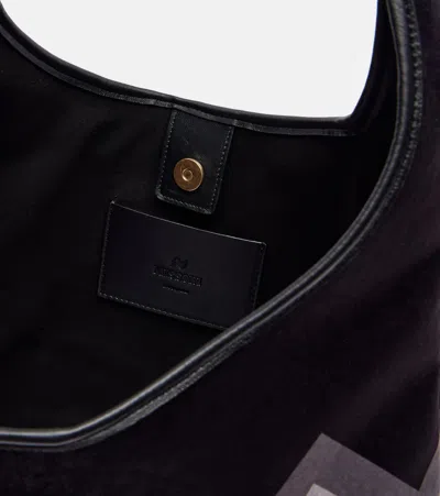 Missoni Zig Zag Leather-trimmed Tote Bag In Black