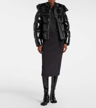 Moncler Genius Black Moncler X Ee72 By Edward Enninful Lothar Hooded Short Down Jacket In Black