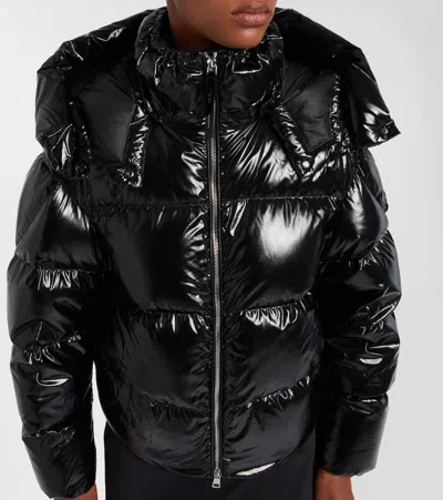 Moncler Genius Black Moncler X Ee72 By Edward Enninful Lothar Hooded Short Down Jacket In Black