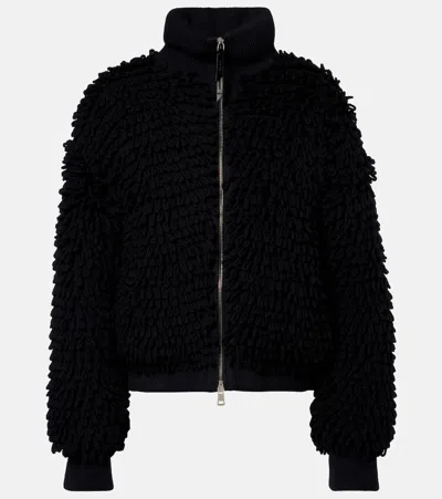 Moncler Genius X Ee72 By Edward Enninful Wool-blend Down Cardigan In Black