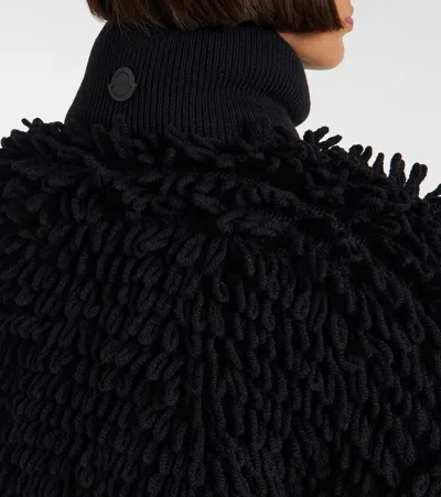 Moncler Genius X Ee72 By Edward Enninful Wool-blend Down Cardigan In Black