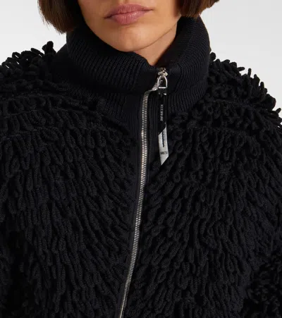 Moncler Genius X Ee72 By Edward Enninful Wool-blend Down Cardigan In Black