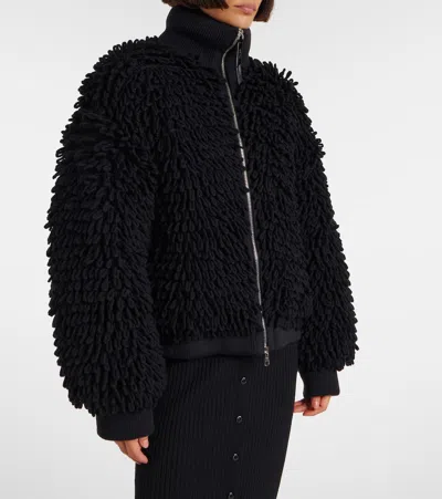 Moncler Genius X Ee72 By Edward Enninful Wool-blend Down Cardigan In Black