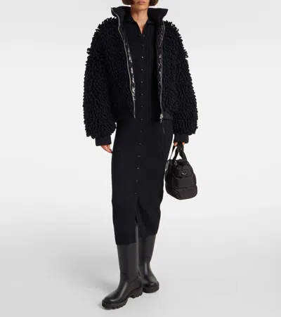 Moncler Genius X Ee72 By Edward Enninful Wool-blend Down Cardigan In Black