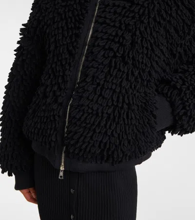 Moncler Genius X Ee72 By Edward Enninful Wool-blend Down Cardigan In Black