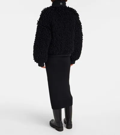 Moncler Genius X Ee72 By Edward Enninful Wool-blend Down Cardigan In Black
