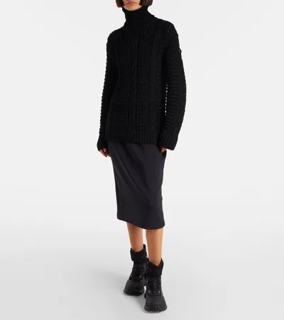 Moncler Genius Moncler X Edward Enninful Tricot Turtleneck Sweater Sweaters And Cardigans Black In Black