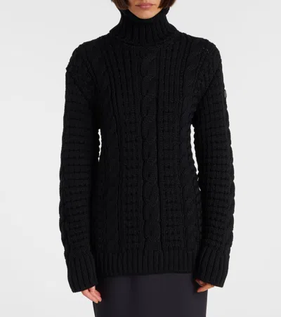 Moncler Genius Moncler X Edward Enninful Tricot Turtleneck Sweater Sweaters And Cardigans Black In Black