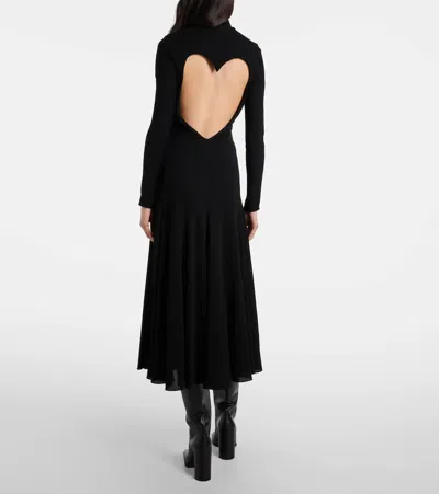 Alaïa Alaia Abito In Jersey Fluido Con Cuore In Black