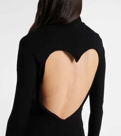 Alaïa Alaia Abito In Jersey Fluido Con Cuore In Black