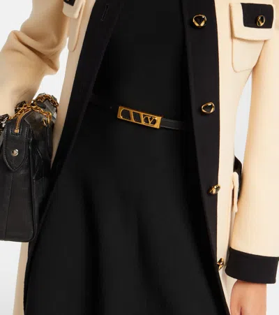 Valentino Vlogo Signature Belt In Shiny Calfskin 15 Mm In Black