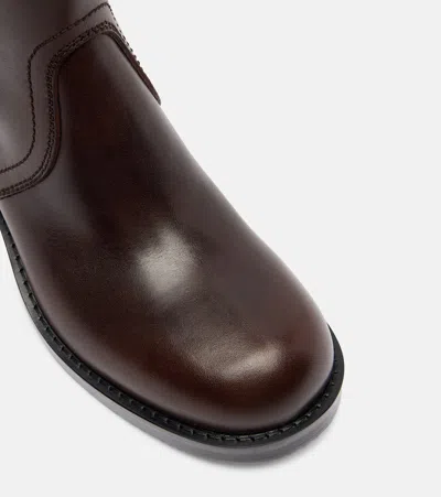 Dries Van Noten Women Dark Brown Leather Boots In Brown