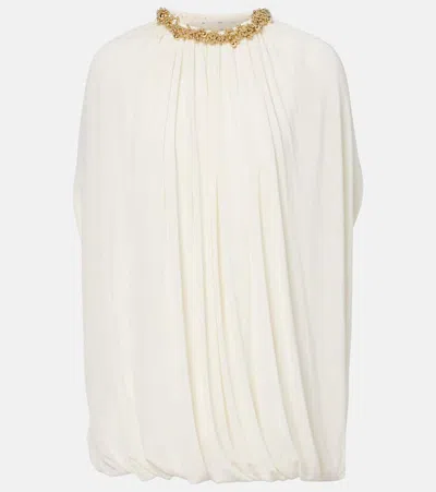 Xu Zhi Embellished Draped Minidress In Neutral
