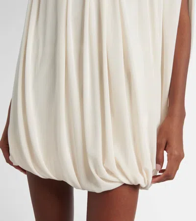 Xu Zhi Embellished Draped Minidress In Neutral