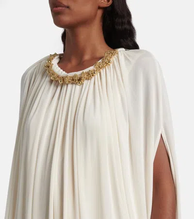 Xu Zhi Embellished Draped Minidress In Neutral