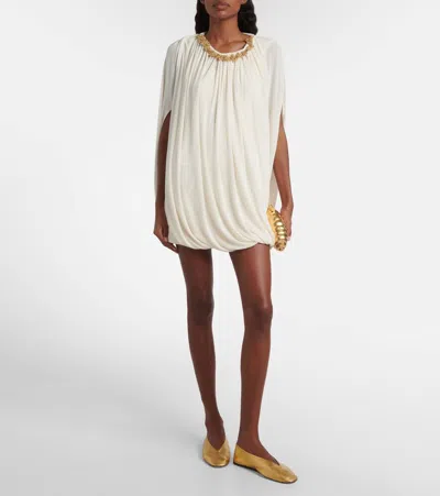 Xu Zhi Embellished Draped Minidress In Neutral