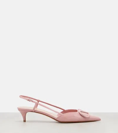 Valentino Garavani Valentino Vlogo 40 Patent Slingback Leather Pump In Pink