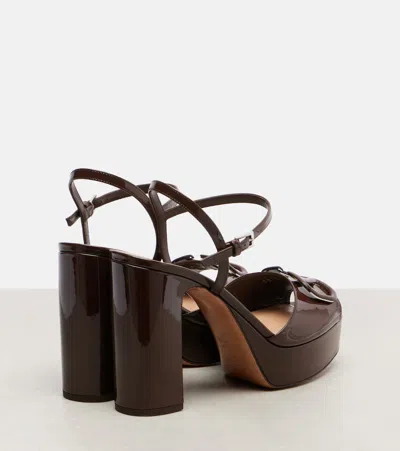 Valentino Garavani Valentino Vlogo 115 Patent Platform Sandal In Burgundy
