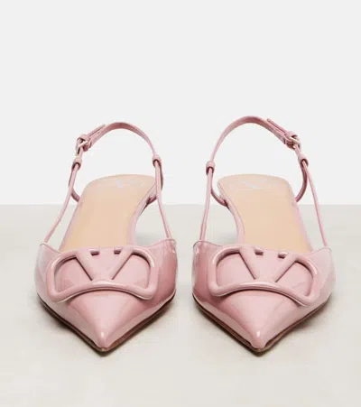 Valentino Garavani Valentino Vlogo 40 Patent Slingback Leather Pump In Pink