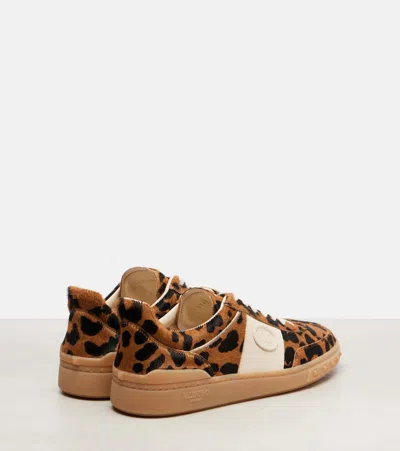 Valentino Garavani Upvillage Leopard Calf Hair Sneakers In Animal Print