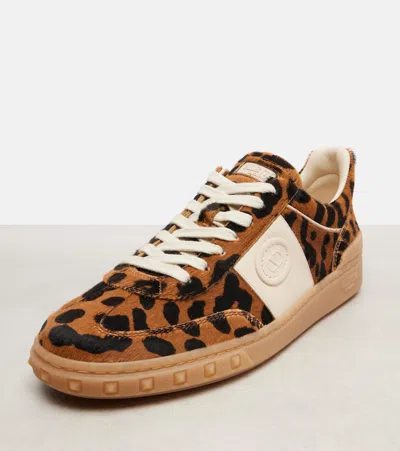 Valentino Garavani Upvillage Leopard Calf Hair Sneakers In Animal Print