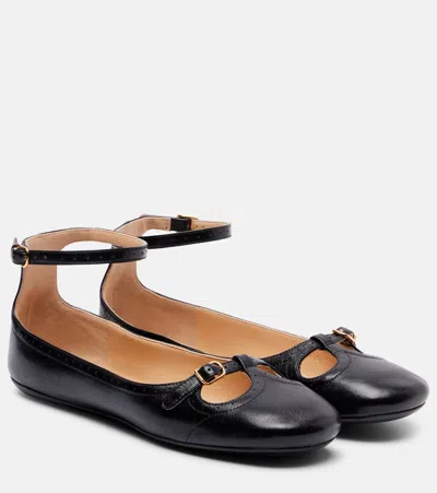 Chloé Black Misty Ballerinas In Black