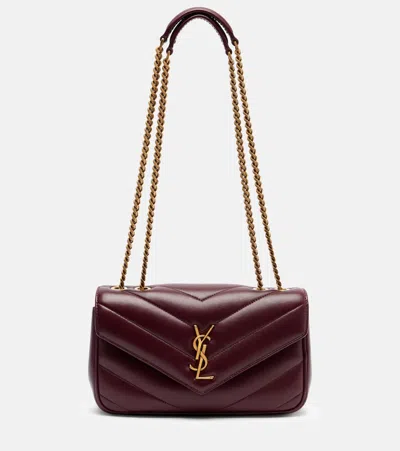 Saint Laurent Large Flip Shoulder Bag In Burgundy